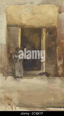 James Abbott McNeill Whistler - Figures dans une porte (1890). Banque D'Images
