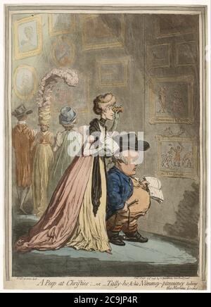 James Gillray - UNE PEP chez Christies; ou Tally-ho, et son Nimeney-Pimmeney prenant le salon du matin Banque D'Images