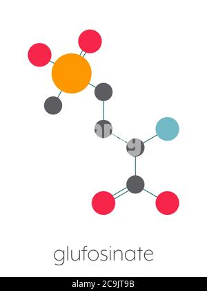 Molécule d'herbicide non sélectif de glufosinate (phosphinothricine). Des cultures transgéniques (OGM) résistantes au glufosinate ont été créées. S stylisé Banque D'Images