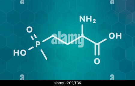 Molécule d'herbicide non sélectif de glufosinate (phosphinothricine). Des cultures transgéniques (OGM) résistantes au glufosinate ont été créées. Skel blanc Banque D'Images