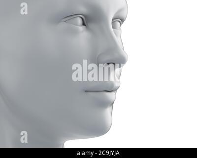 Face femelle, illustration. Banque D'Images