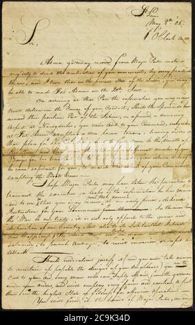 Lettre de James Wilkinson à Thomas H. Cushing, 1806 Banque D'Images