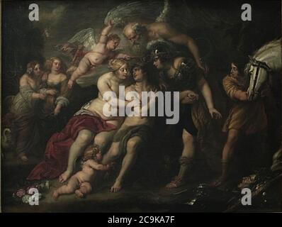 Jan van den Hoecke - Hercules entre vice et vertu. Banque D'Images