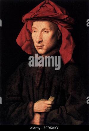 Jan van Eyck - Portrait de Giovanni Arnolfini Banque D'Images