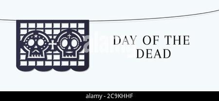 Bannière « Day of the Dead sale ». Affiche de liquidation de dia de Muertos Illustration de Vecteur