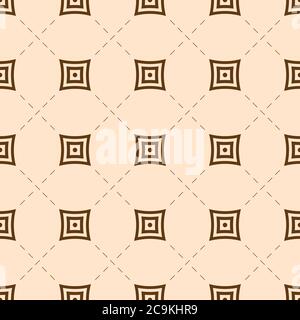 Motif géométrique sans couture. Arrière-plan vintage de pointillés et de lignes croisées. Répétition de formes géométriques, croix, cercle, losange, ligne en pointillés diagonaux. Illustration de Vecteur