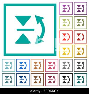 Icônes verticales de couleur plate avec cadres quadrants sur fond blanc Illustration de Vecteur