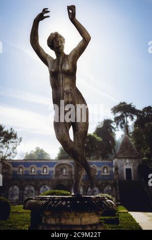 LISBONNE, PORTUGAL - 6 FÉVRIER 2019 : les jardins du Palais des marquises de Fronteira à Lisbonne, Portugal, le 6 février 2019. Le palais historique Banque D'Images