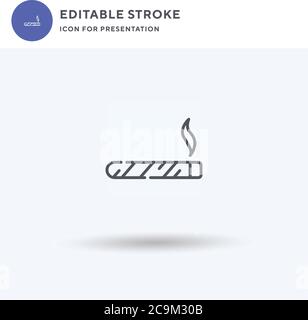 Vecteur icône cigare, signe plat rempli, pictogramme solide isolé sur blanc, illustration du logo. Icône cigare pour présentation. Illustration de Vecteur