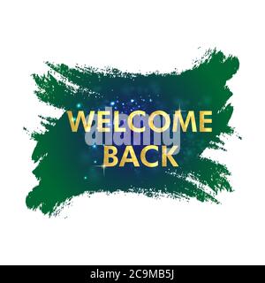 Bienvenue. Nous sommes ouverts. Nous travaillons à nouveau. Restez à distance. Vecteur EPS 10 Illustration de Vecteur