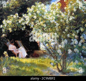 Kroyer Peder Severin - Marie dans le jardin 1 1 - Ecole danoise - 19ème et début du 20ème siècle Banque D'Images