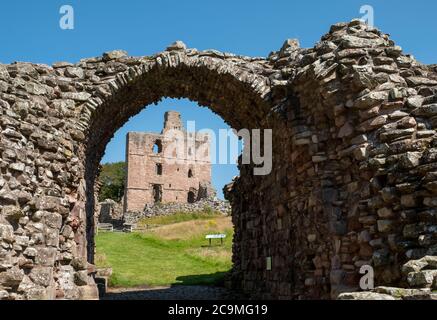 Château de Norham, Northumberland, Angleterre. Banque D'Images