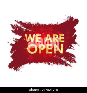 Ouvrez le panneau sur la porte d'entrée - bienvenue à l'arrière nous travaillons à nouveau. Gardez une distance de sécurité. Vecteur Illustration de Vecteur