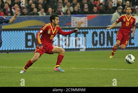 Pedro pendant la qualification coupe du monde 2014 France - Espagne 2013, le 26 2013 mars à Stade de France, France- photo Laurent Lairys / DPPI Banque D'Images