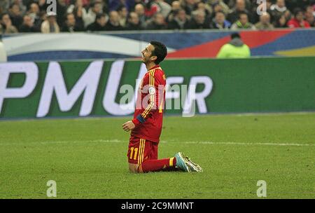 Pedro pendant la qualification coupe du monde 2014 France - Espagne 2013, le 26 2013 mars à Stade de France, France- photo Laurent Lairys / DPPI Banque D'Images