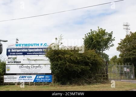 Weymouth, Royaume-Uni. 1er août 2020. Le Weymouth FC fait face au Dartford FC pour la finale des éliminatoires de la Vanarama National League South. Le gagnant de ce match est promu à la Ligue nationale. Crédit : Liam Asman/Alay Live News Banque D'Images