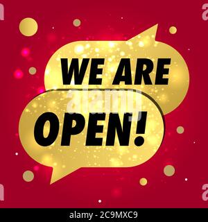 Ouvrez le panneau sur la porte d'entrée - bienvenue à l'arrière nous travaillons à nouveau. Gardez une distance de sécurité. Vecteur Illustration de Vecteur