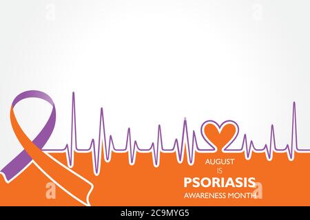 Illustration vectorielle du mois de sensibilisation au psoriasis observé en AOÛT Illustration de Vecteur