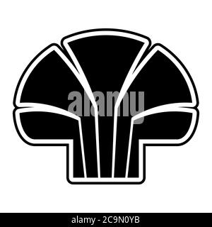 logo creative abstrait rayures champignon noir sur fond blanc isolé. Image vectorielle Illustration de Vecteur