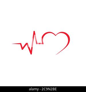 cardiologie médecin illustration logo vecteur pour le médical et les soins de santé cardio et cardiogramme symboles logo design. Illustration de Vecteur