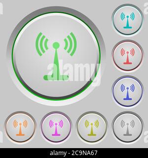 Icônes de couleur de réseau WLAN sur les boutons-poussoirs irrécupérables Illustration de Vecteur