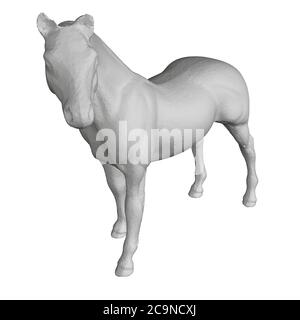 Cheval réaliste polygonal. Cheval gris détaillé. 3D. Illustration vectorielle. Illustration de Vecteur