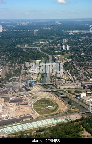 Don Valley pkwy Toronto, Canada, vue aérienne Banque D'Images