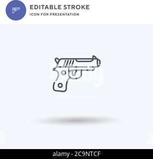 Vecteur d'icône de canon, signe plat rempli, pictogramme solide isolé sur blanc, illustration du logo. Icône pistolet pour la présentation. Illustration de Vecteur