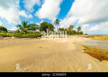 Nuages sur la plage d'Autre bord en Guadeloupe, antilles françaises. Petites Antilles, mer des Caraïbes Banque D'Images