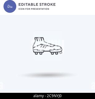 Symbole de chaussures de football, symbole plat rempli, pictogramme solide isolé sur blanc, illustration du logo. Icône chaussures de football pour présentation. Illustration de Vecteur