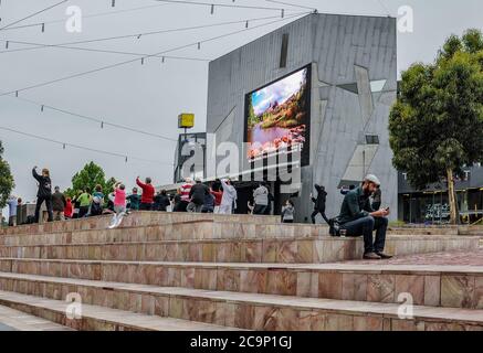 Federation Square, Melbourne, Victoria, Australie, 2013.12.17 Banque D'Images