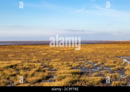 Vue sur la plage de Southport à marée basse, vers Blackpool Banque D'Images