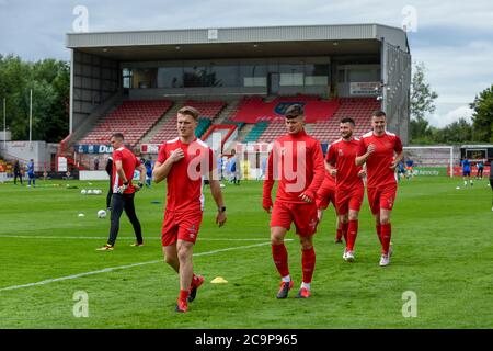 Dublin, Irlande. 1er août 2020. Shelbourne joueurs pendant l'échauffement avant le match SSE Airtricity Premier Division entre Shelbourne FC et Waterford FC à Tolka Park à Dublin, Irlande le 1er août 2020 (photo par Andrew SURMA/SIPA USA) Credit: SIPA USA/Alay Live News Banque D'Images