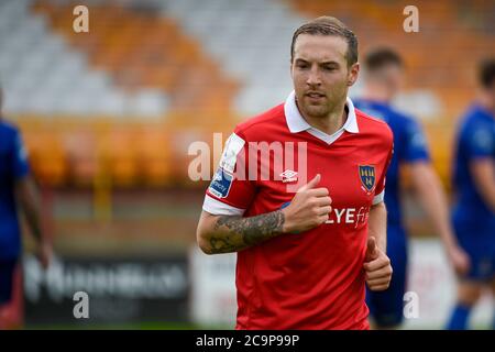 Dublin, Irlande. 1er août 2020. Karl Sheppard de Shelbourne pendant le match de première division de l'Airtricity SSE entre le Shelbourne FC et le Waterford FC à Tolka Park à Dublin, Irlande le 1er août 2020 (photo par Andrew SURMA/SIPA USA) Credit: SIPA USA/Alay Live News Banque D'Images