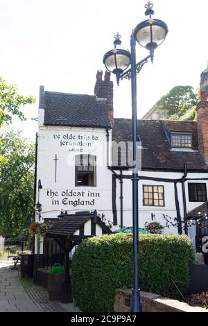 Auberge 'Ye Olde Trip to Jerusalem' du XIIe siècle, Brewhouse Yard, Nottingham, Notinghamshire, Angleterre, Royaume-Uni Banque D'Images