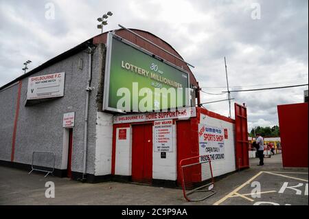 Dublin, Irlande. 1er août 2020. Une vue générale du parc Tolka pendant le match de la première division de l'Airtricity SSE entre le Shelbourne FC et le Waterford FC au parc Tolka à Dublin, Irlande le 1er août 2020 (photo par Andrew SURMA/SIPA USA) Credit: SIPA USA/Alay Live News Banque D'Images