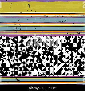 motif d'arrière-plan abstrait, avec traits et éclaboussures, motif à rayures, arrière-plan vectoriel noir et blanc Illustration de Vecteur