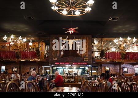 Amarillo, Texas, États-Unis. 31 juillet 2020. Big Texan Steak Ranch à Amarillo, la salle à manger est ouverte pour dîner pendant la pandémie COVID-19, Credit: Bryan Smith/ZUMA Wire/Alay Live News Banque D'Images