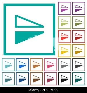 Inverser les icônes de couleur plate verticales avec des cadres quadrants sur fond blanc Illustration de Vecteur