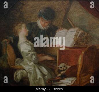Jean Honoré Fragonard (1732-1806). Pintor francés. La lección de música,1770. Musée du Louvre. París. Francia. Banque D'Images