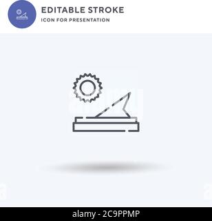 Icône de cadran solaire, signe plat rempli, pictogramme solide isolé sur blanc, illustration du logo. Icône Sundial pour la présentation. Illustration de Vecteur