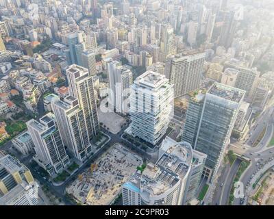 Vue aérienne de Beyrouth , capitale du Liban Banque D'Images