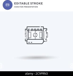 Vecteur d'icône de stade, signe plat rempli, pictogramme solide isolé sur blanc, illustration du logo. Icône du stade pour la présentation. Illustration de Vecteur