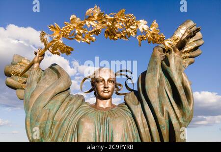 Monument sur la place de l'indépendance à Kiev, Ukraine Banque D'Images