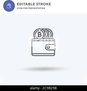 Vecteur d'icône portefeuille, affiche plate remplie, pictogramme solide isolé sur blanc, illustration du logo. Icône de portefeuille pour la présentation. Illustration de Vecteur