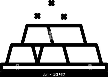 Icône de barres d'or forgeron, style de contour Illustration de Vecteur