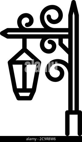 Icône de montant de lumière en acier forgeron, style de contour Illustration de Vecteur