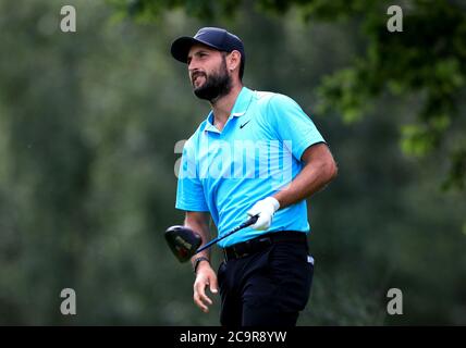 Alexander Levy en France pendant le quatrième jour de l'Open de héros au Forest of Arden Marriott Hotel and Country Club, Birmingham. Banque D'Images