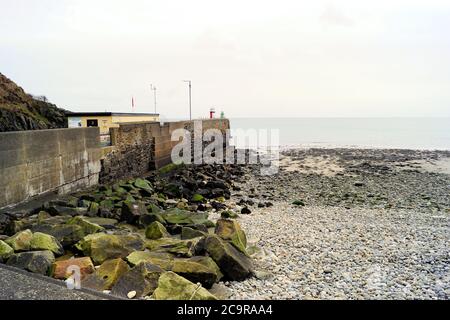 Promenade et port de Laxey Banque D'Images