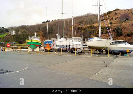 Promenade et port de Laxey Banque D'Images